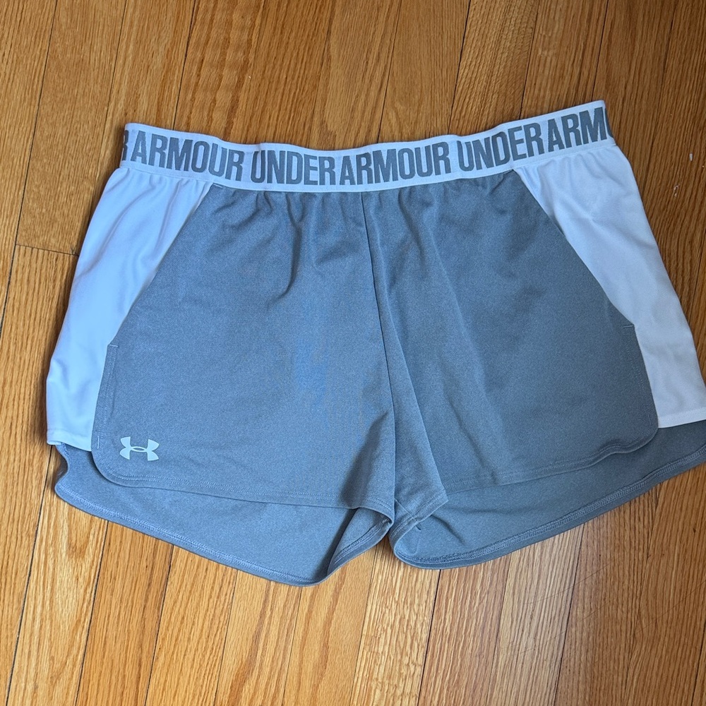 Under Armour Women's Athletic Shorts in Gray and White